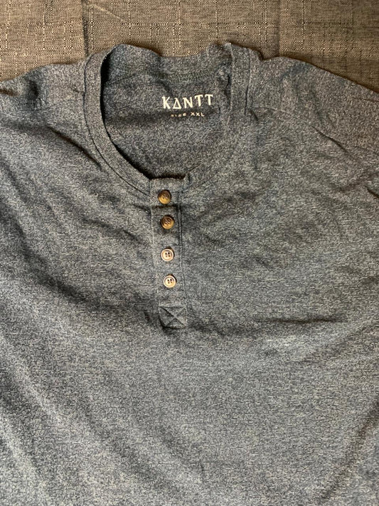 KANTT gray long-sleeve henley shirt