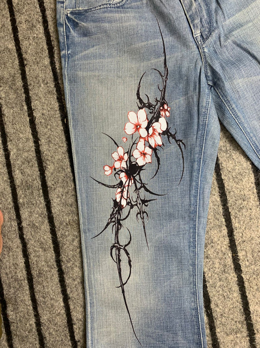 Sakura Bloom Denim Jeans