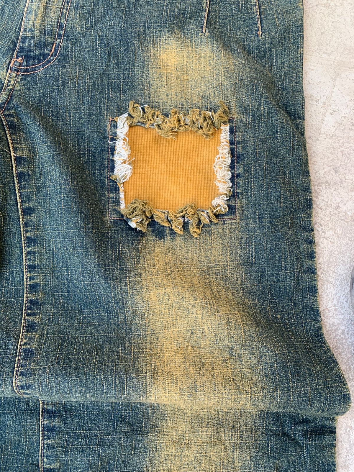 Patch Work Wide Leg Jeans