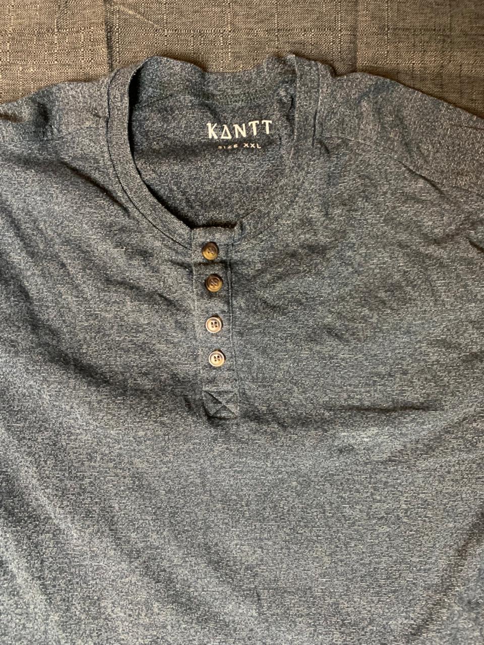 KANTT gray long-sleeve henley shirt