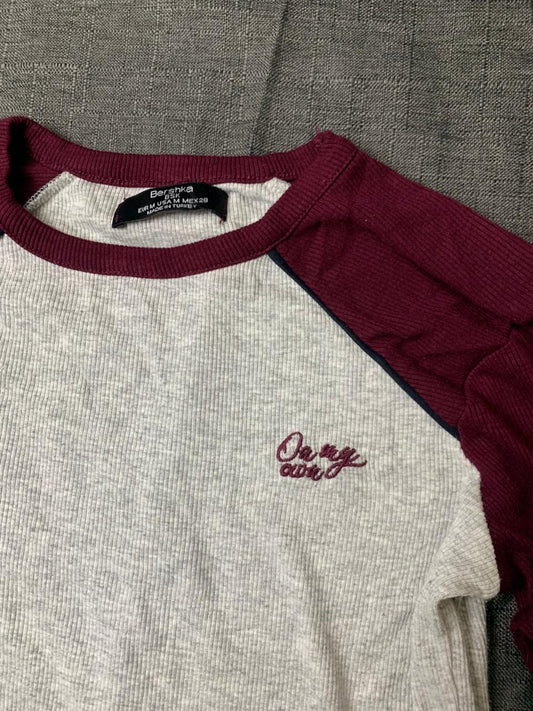 Maroon And grey top