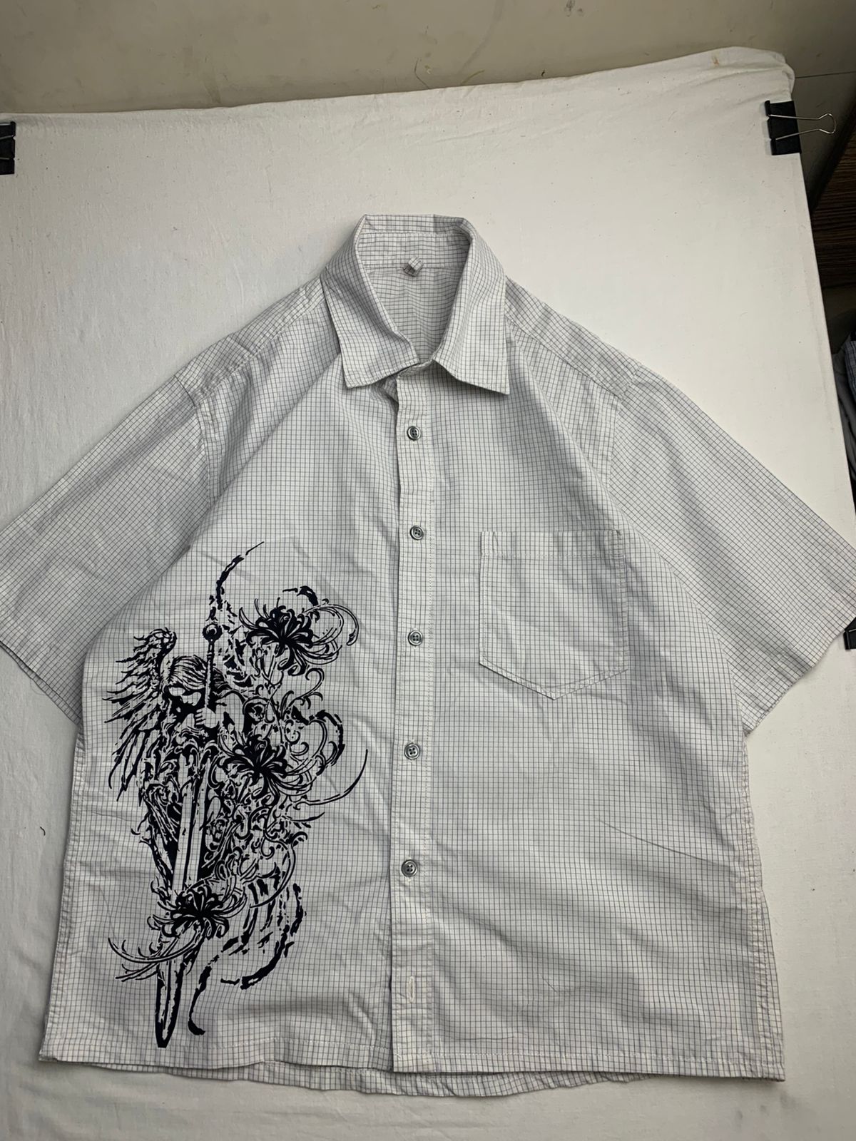 Graphic Boxy Button up