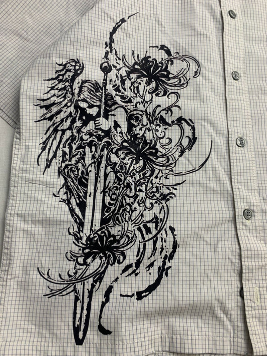 Graphic Boxy Button up