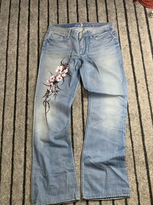 Sakura Bloom Denim Jeans