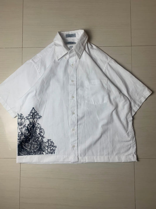 Graphic Boxy Button Up