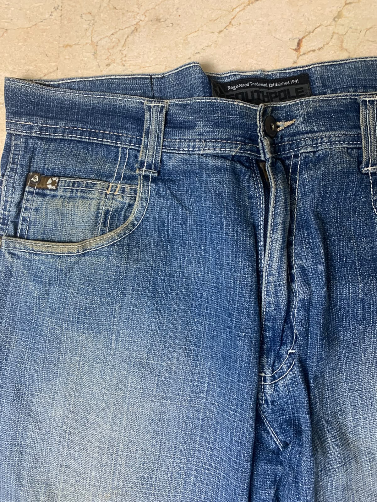 Dark  blue baggy jeans