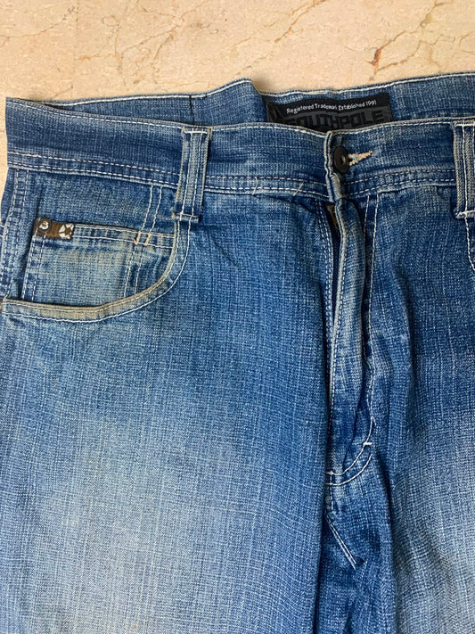 Dark  blue baggy jeans