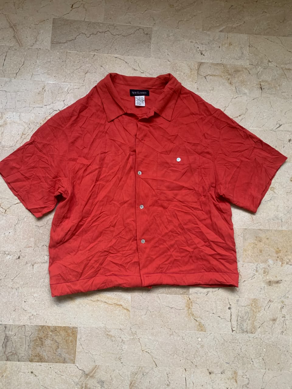 Red Boxy Button up