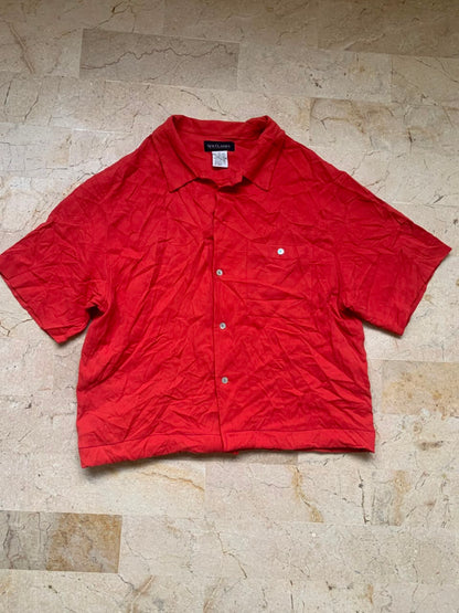Red Boxy Button up