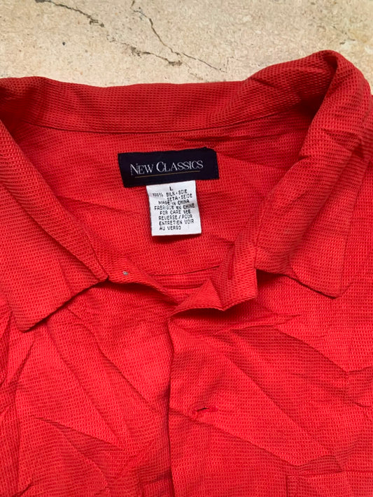 Red Boxy Button up