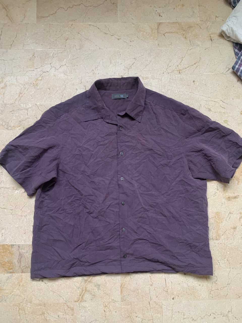 purple Boxy Button Up