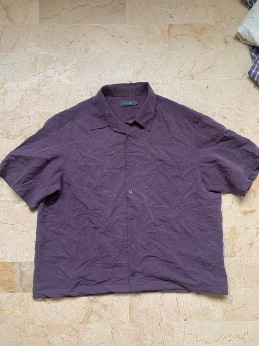 purple Boxy Button Up
