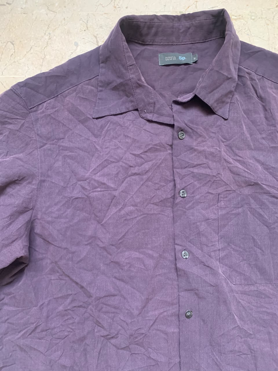 purple Boxy Button Up