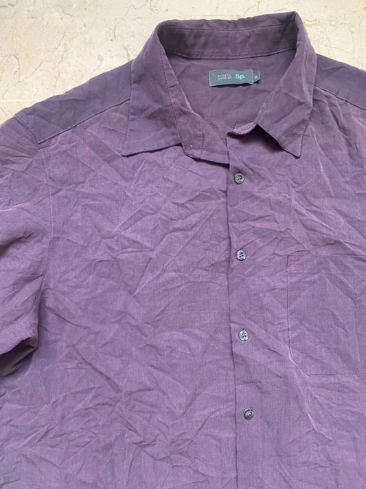 purple Boxy Button Up